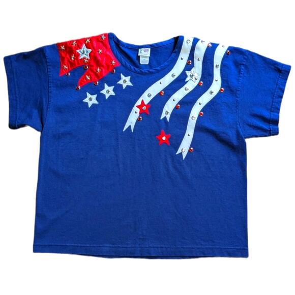 Patriotic Tee vintage 80s by Cactus California size XL - Picture 1 of 8